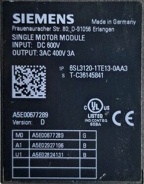 6SL3120-1TE13-0AA3 | Siemens AC Drives